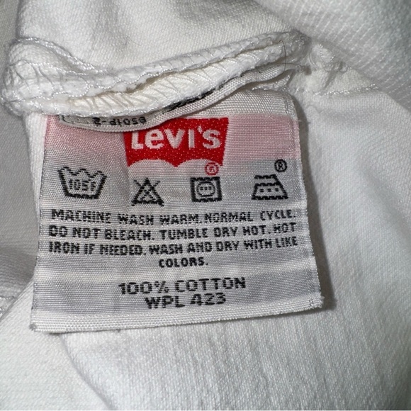 Levi's 501 Men’s Button-Fly White Denim Jeans - Picture 6 of 8